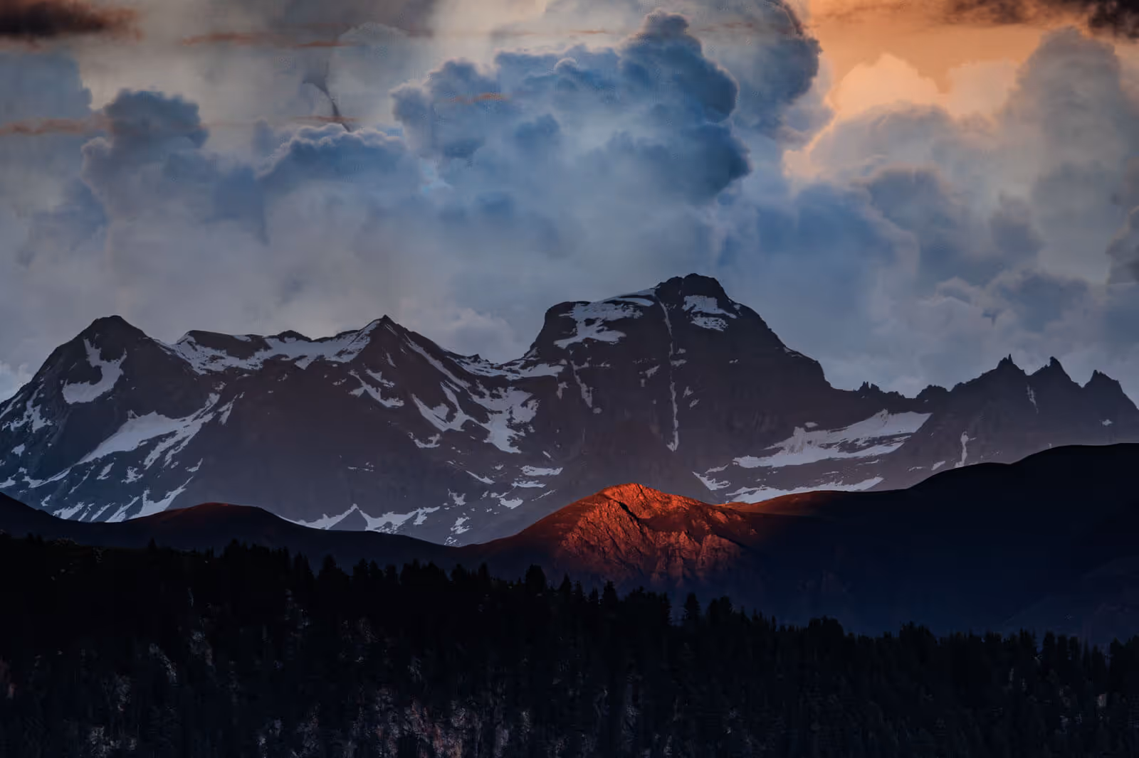 Berggipfel Abendrot